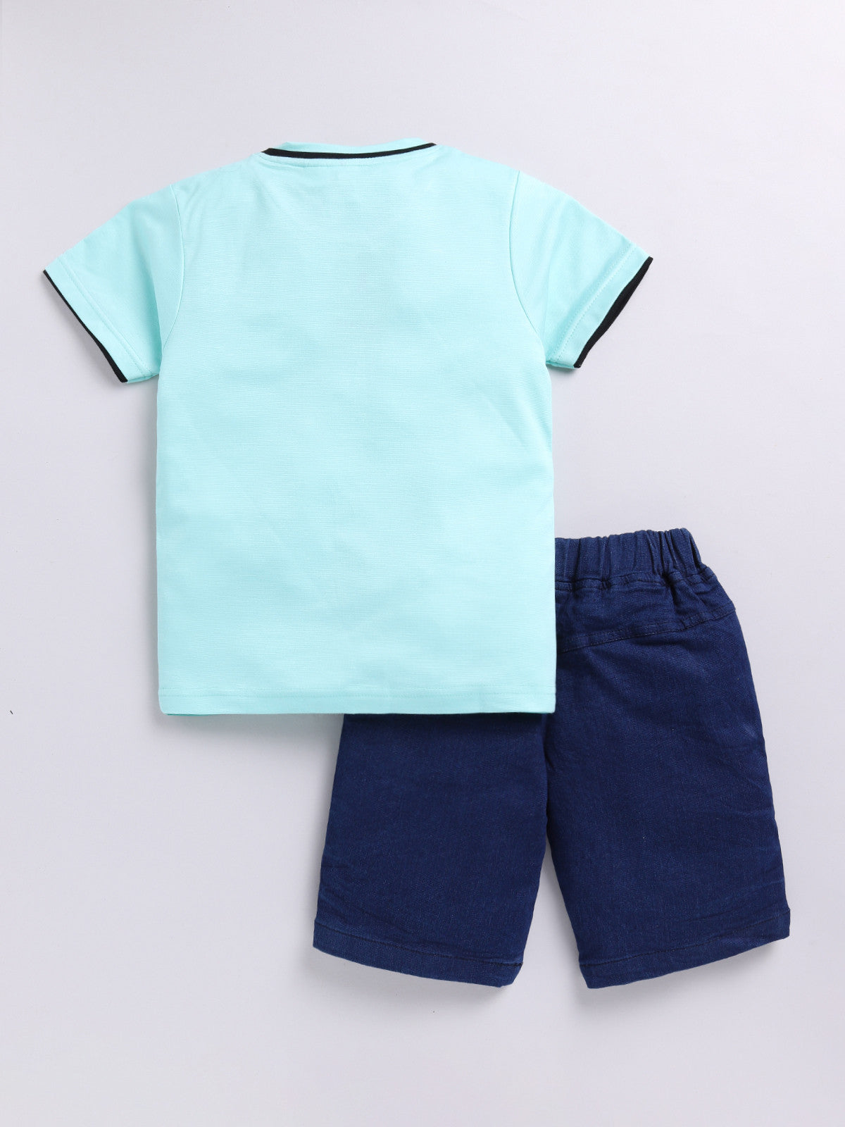 Sea Green Captain Amarica Printed T-Shirt Pant Set for Boys by Todos