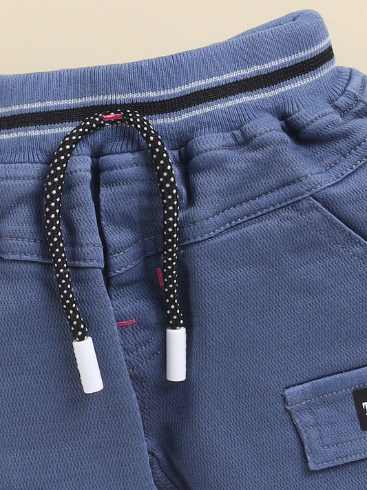 Blue Printed T-Shirt Pant Set for Boys by Todos