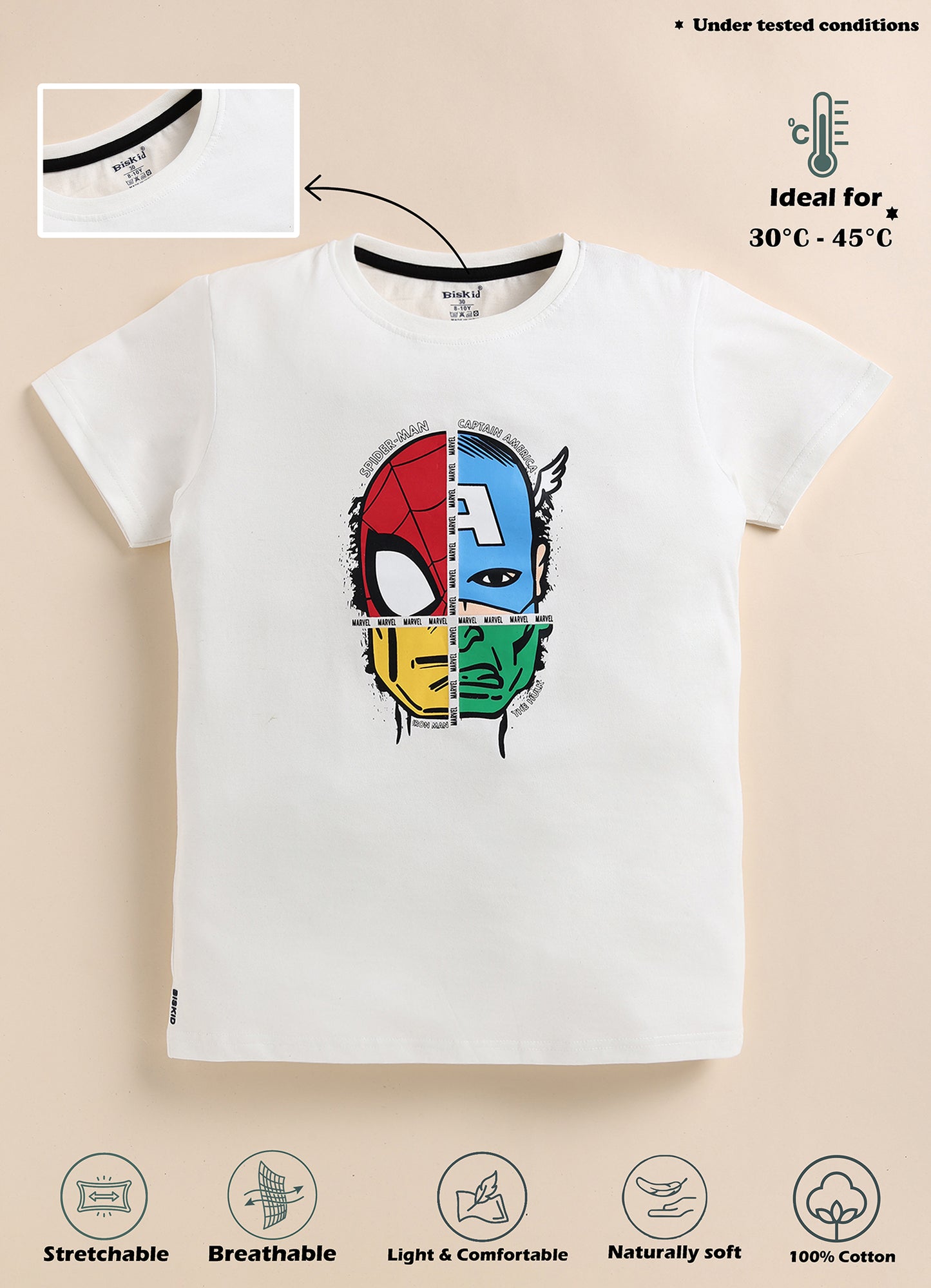 Biskid Boys Superhero Mashup Graphic T-Shirt - White