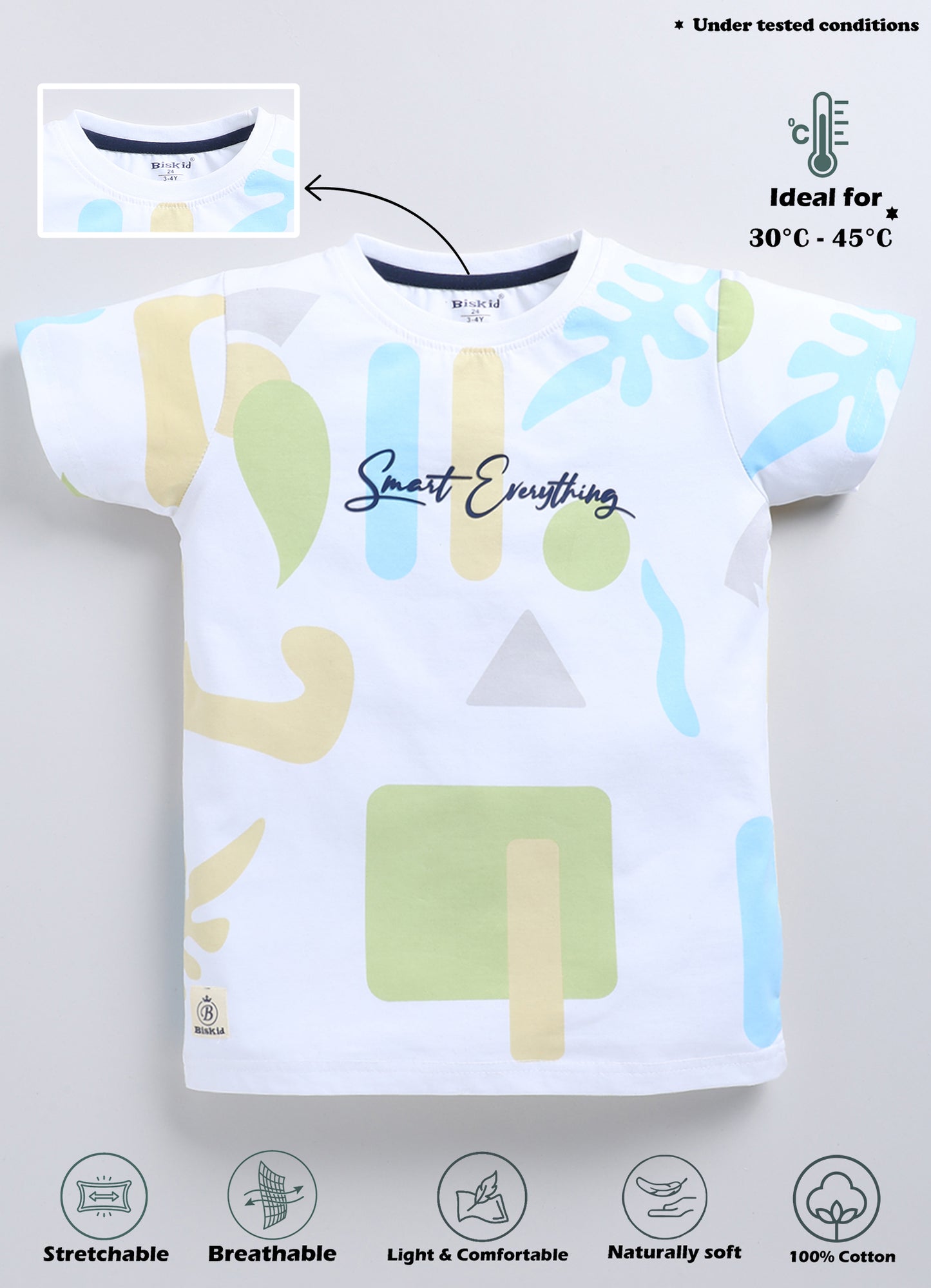Biskid Boys "Smart Everything" Abstract Graphic T-Shirt - White & Green