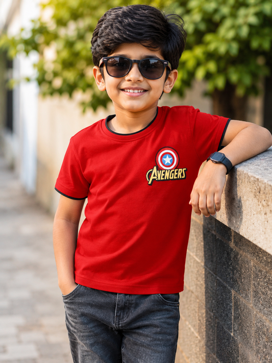 Biskid Boys "Avengers" Captain America Graphic T-Shirt - Red