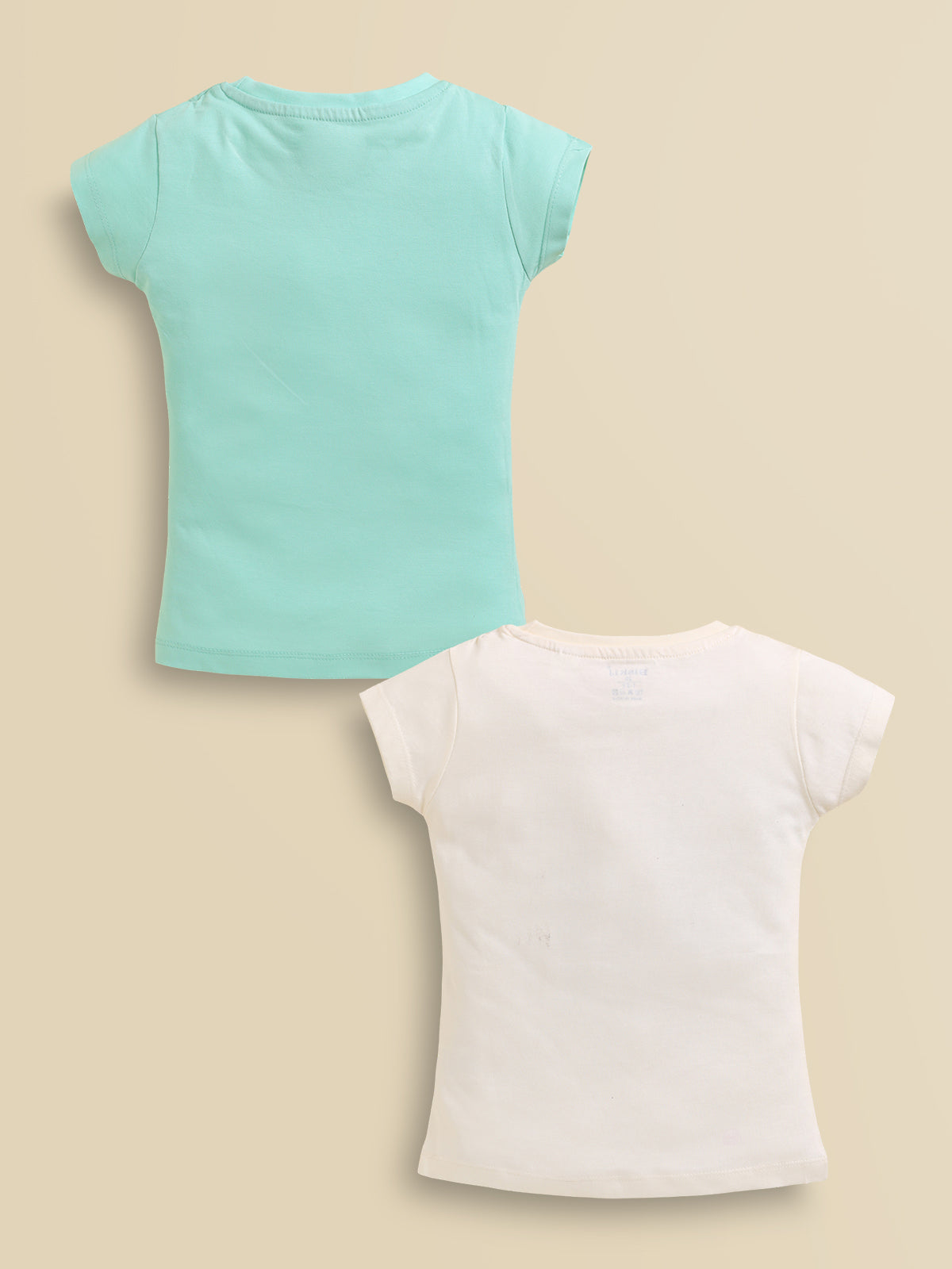 Biskid Girls Disney "Surfs Up" Cream and Minnie Mouse & Daisy Duck Mint Green Short-Sleeve Top Combo (Pack of 2)