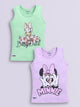 Biskid Girls Disney Daisy Duck Light Green Floral and Minnie Mouse Purple Heart Hands Sleeveless Tank Top Combo (Pack of 2)