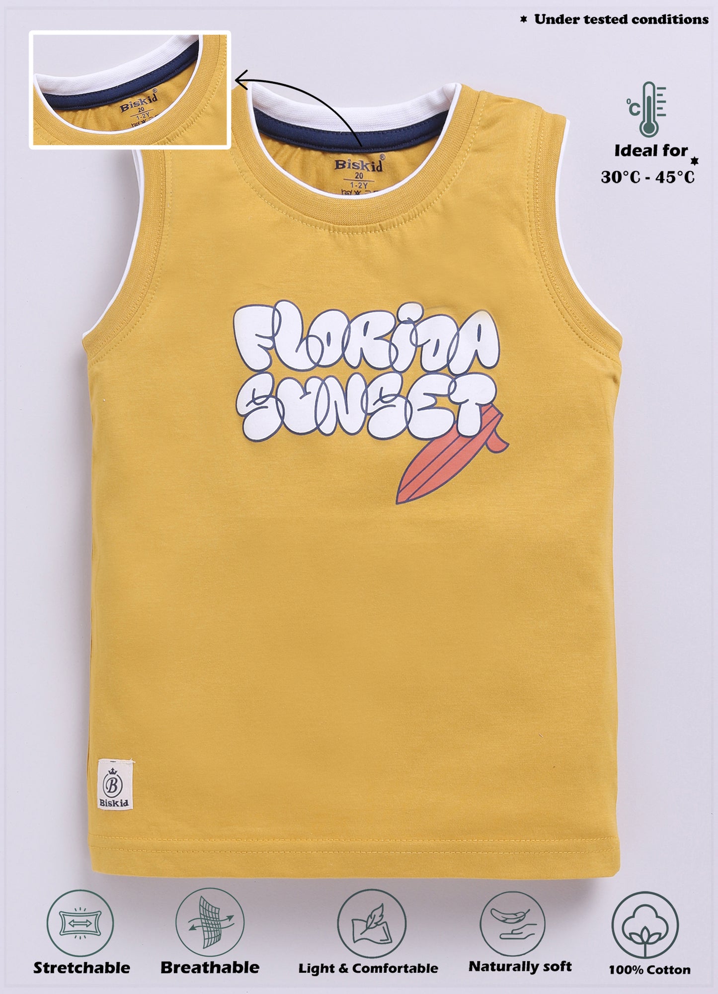 Biskid Boys "Wanderlust and Waves" and "FLORIDA SUNSET" Graphic Sleeveless Vest Combo (Pack of 2)