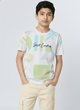 Biskid Boys "Smart Everything" Abstract Graphic T-Shirt - White & Green