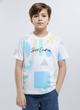 Biskid Boys "Smart Everything" Abstract Graphic T-Shirt - White & Blue